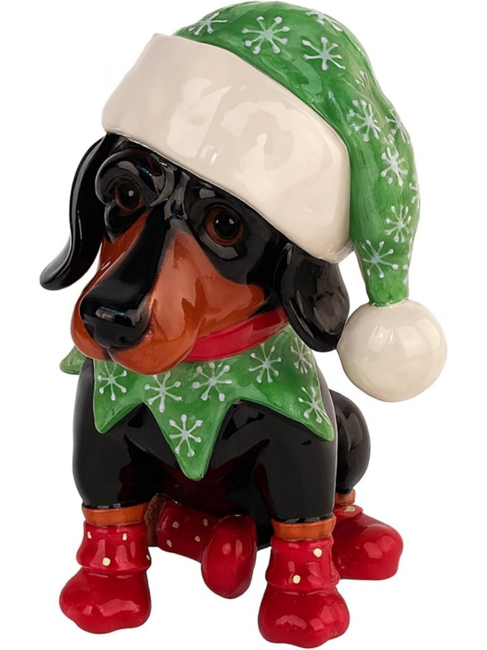 Charming Dachshund Figurine - Handcrafted Ceramic Dog Decor, 7" x 5.25